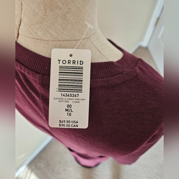 Nwts Torrid Mini French Terry Shift Dress M/L 10 - Picture 3 of 11